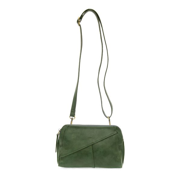 Gigi Crossbody with Woven Wristlet Strap Dark Pine Green