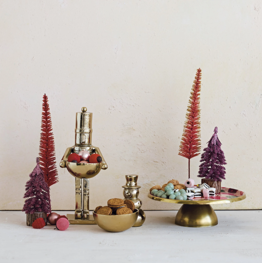 Ornament Enameled Pedestal Tray