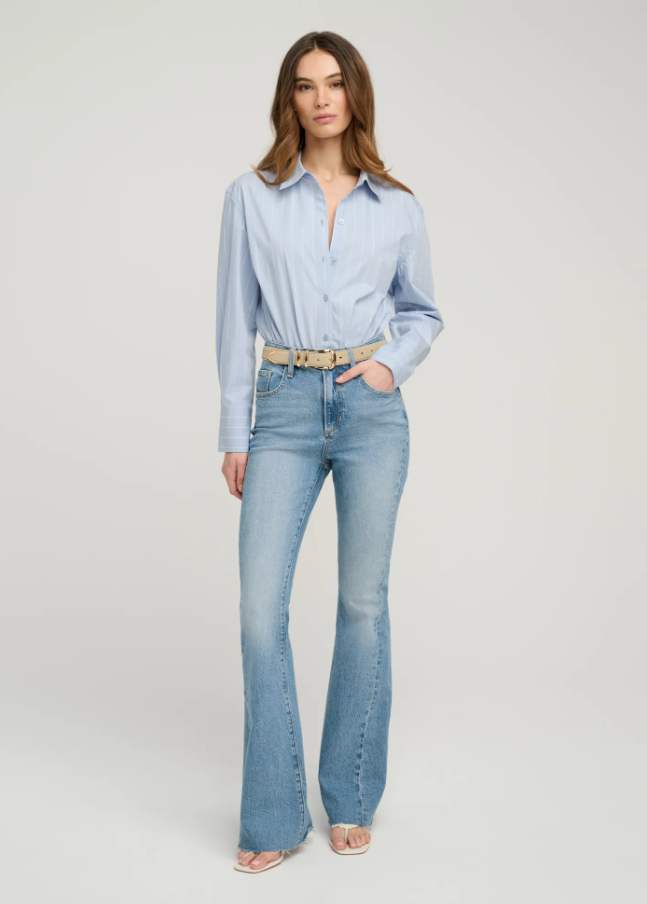The Hire Me Bodysuit, Slate Stripe