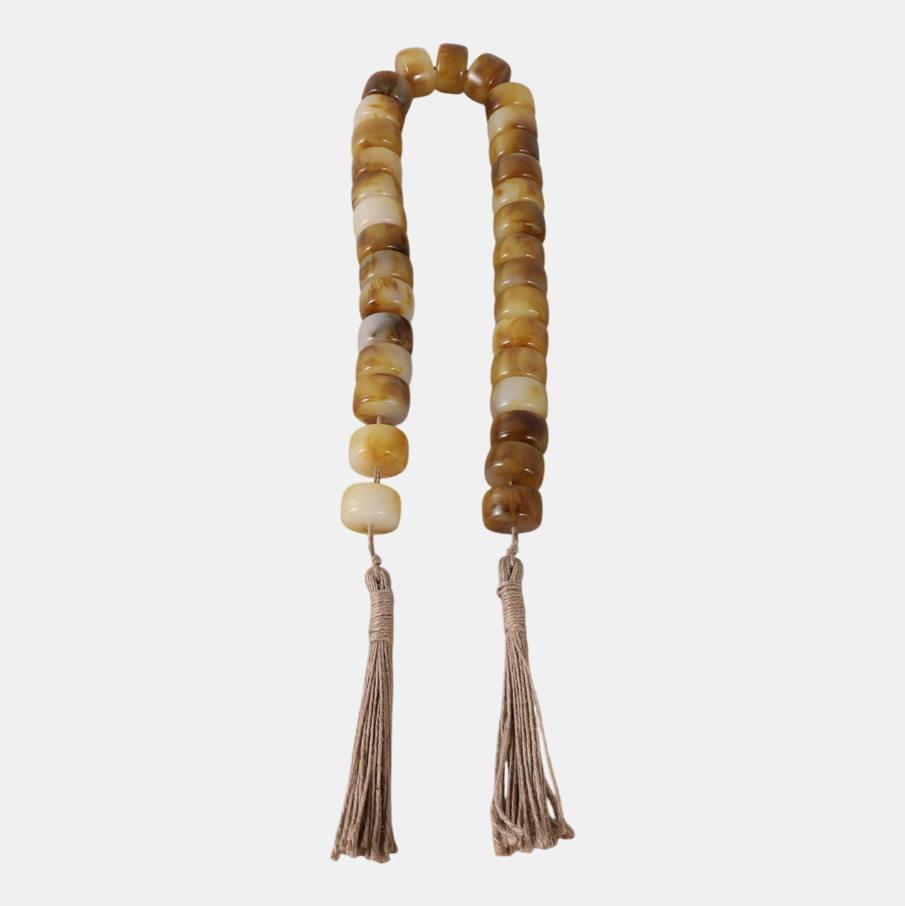 Brown Resin Cylinder Beaded Garland - 13 Hub Lane   |  Decorative Beads