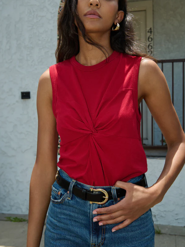 Neve Tank, Rio Red - 13 Hub Lane   |  Front Twist Shirts