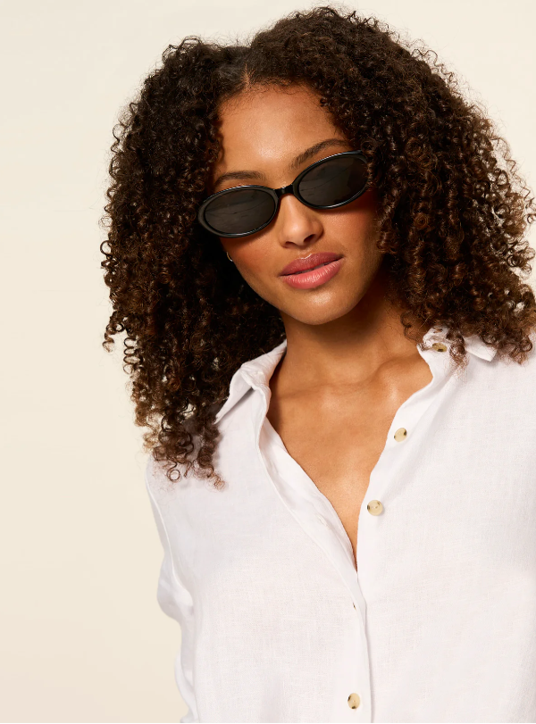 More Love Linen Tie Top, White