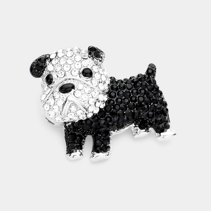 Rhinestone Bulldog Brooch - 13 Hub Lane   |  