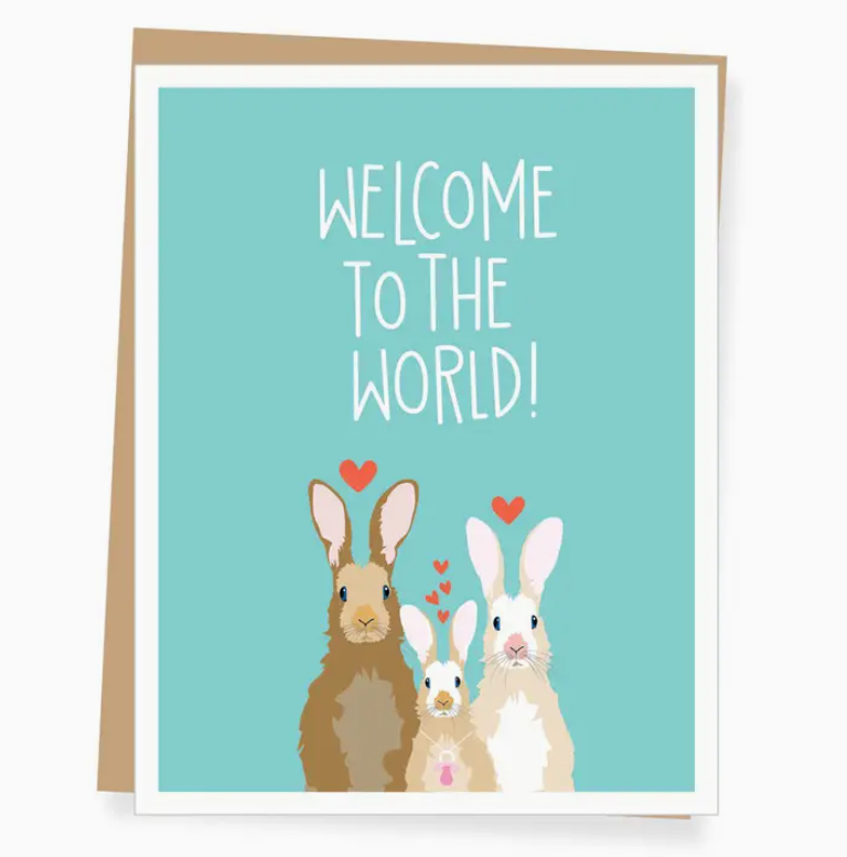 Welcome Rabbit New Baby Card - 13 Hub Lane   |  