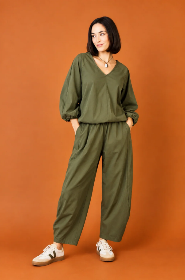 Yanit Bedgaline Barrel Pants, Army - 13 Hub Lane   |  