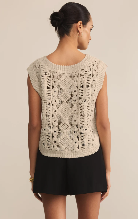 Baroque Sweater Top, Crystal - 13 Hub Lane   |  Sweater Vests