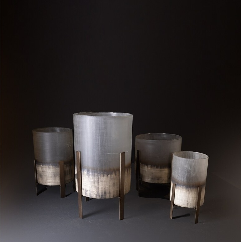 Hand Etched Glass Candle Holder, Silver - 13 Hub Lane   |  Hurricanes