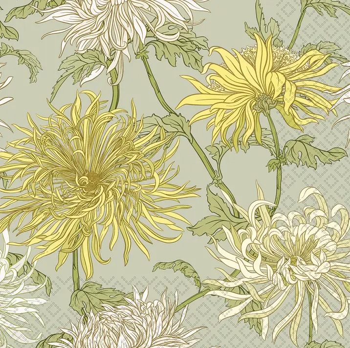 Chrysanthemum Cocktail Napkins