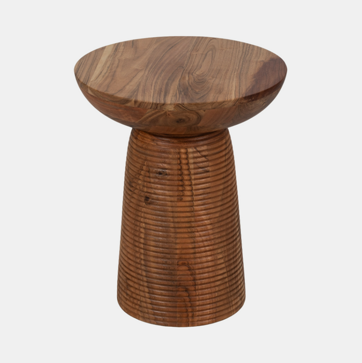Grooved Wood Base Accent Table - 13 Hub Lane   |  Accent Tables