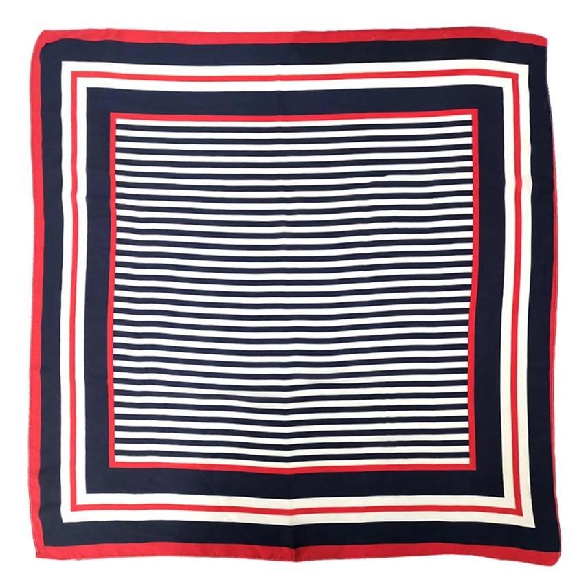 Classic Striped Border Bandana Scarf