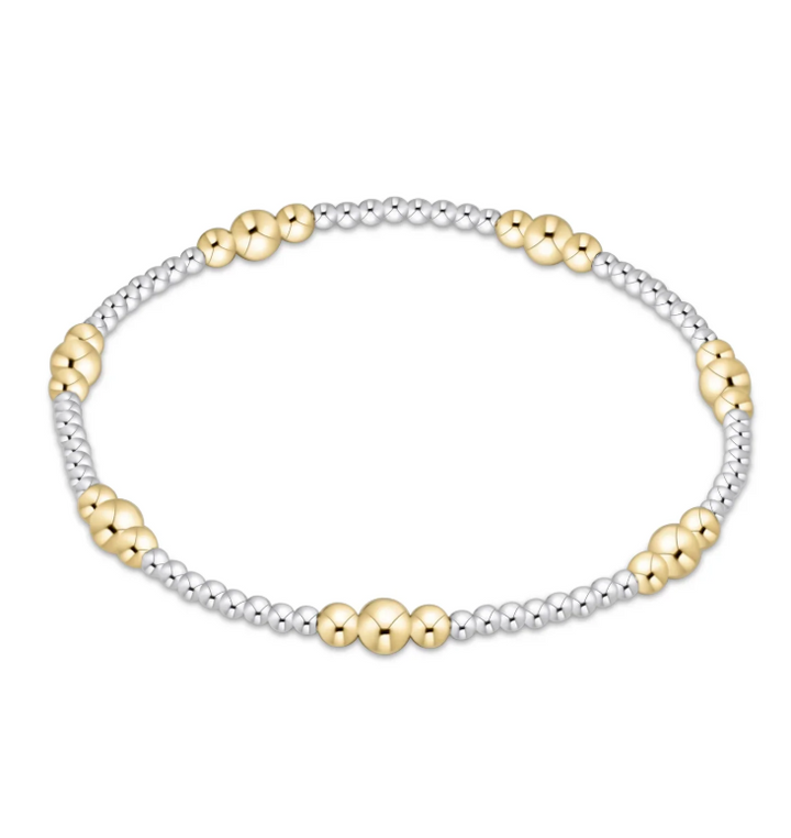 enewton purpose gold 4mm bead bracelet - mixed metal - 13 Hub Lane   |  Beaded Bracelets