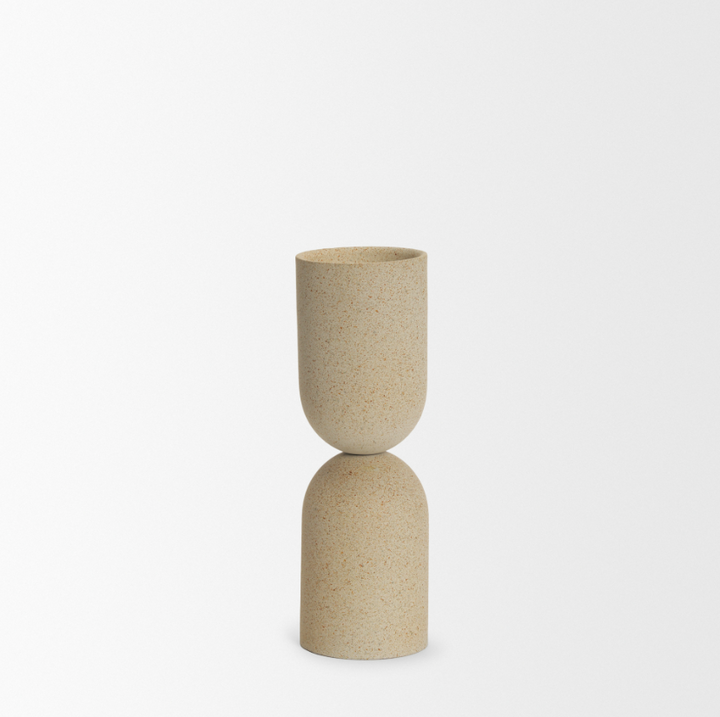 Qamra Textured Pillar Candleholder - 13 Hub Lane   |  Metal Candle Holders