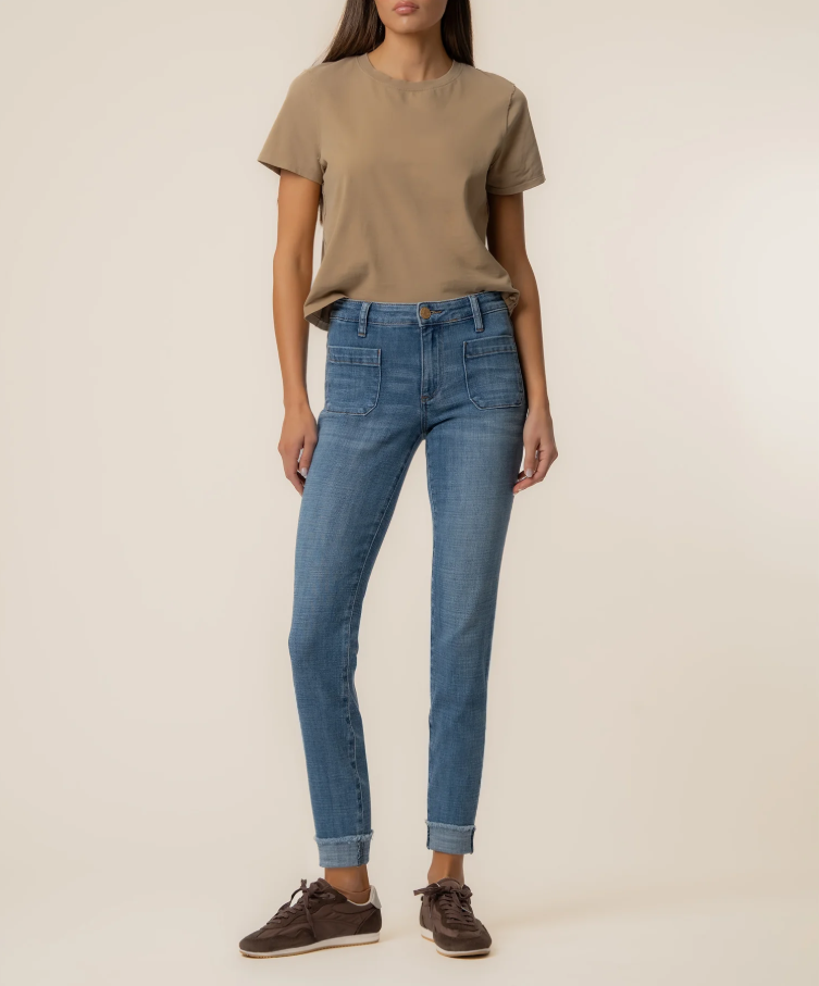 Kut From the Kloth Amy Crop Straight Leg, Attractive - 13 Hub Lane   |  Cropped Straight Leg Pants