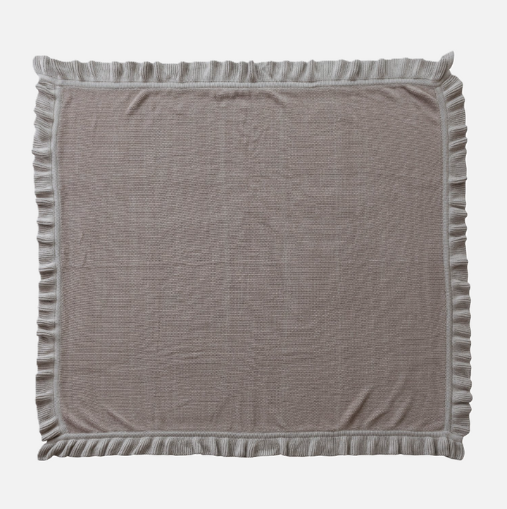 Cotton Knit Throw w/ Ruffle - 13 Hub Lane   |  