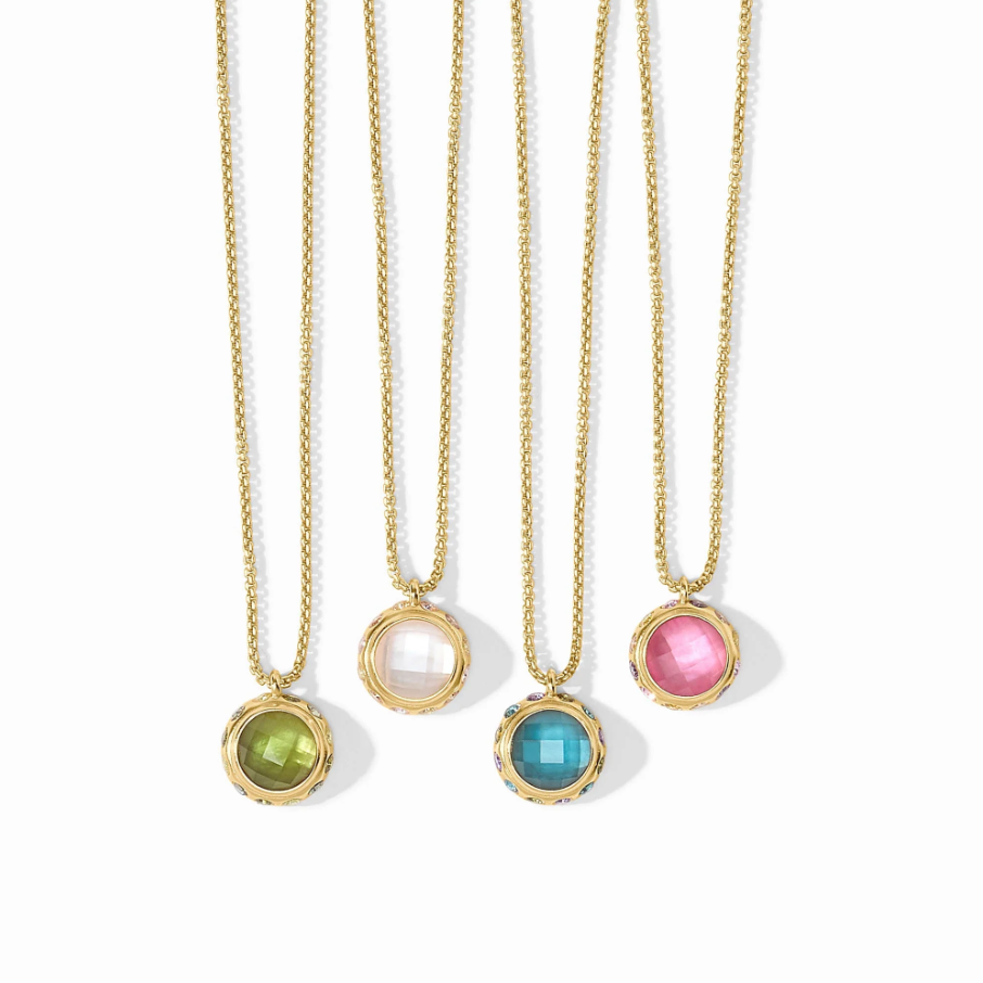 Julie Vos Rainbow Delicate Necklace, Iridescent Clear Crystal - 13 Hub Lane   |  Solitaire Necklaces