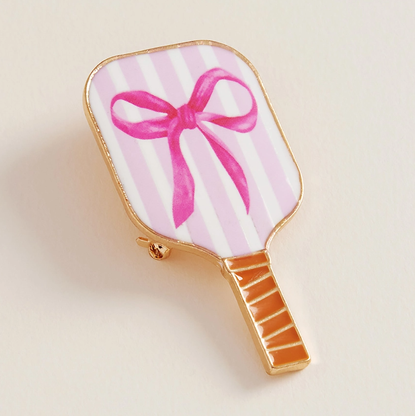 Enamel Pickleball Paddle Brooch - 13 Hub Lane   |  