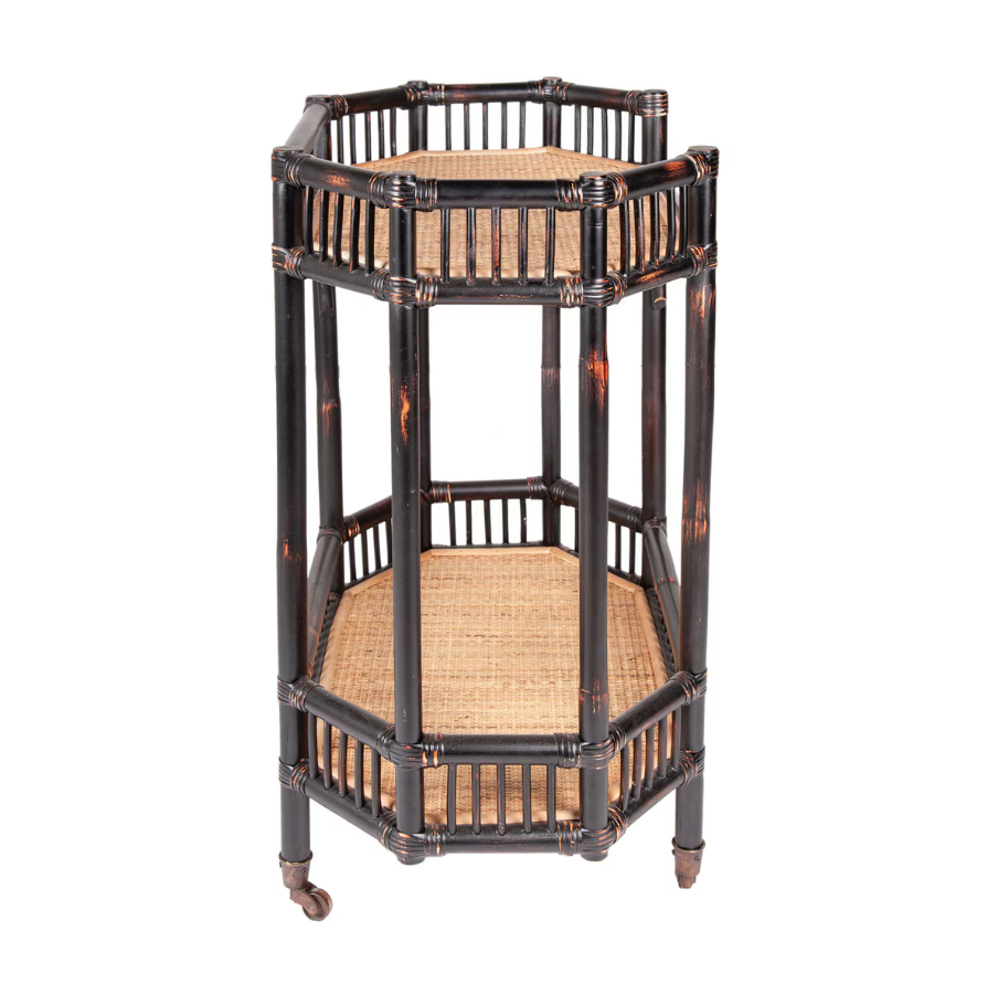 Wren Rattan Bar Cart - Thumbnail 2