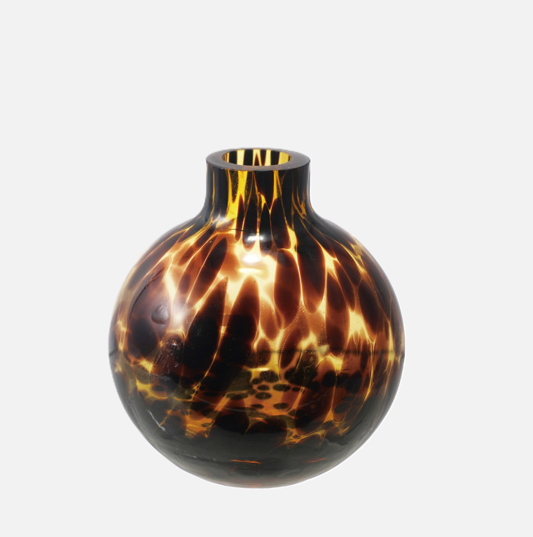 Glass Vase, Tortoise Shell
