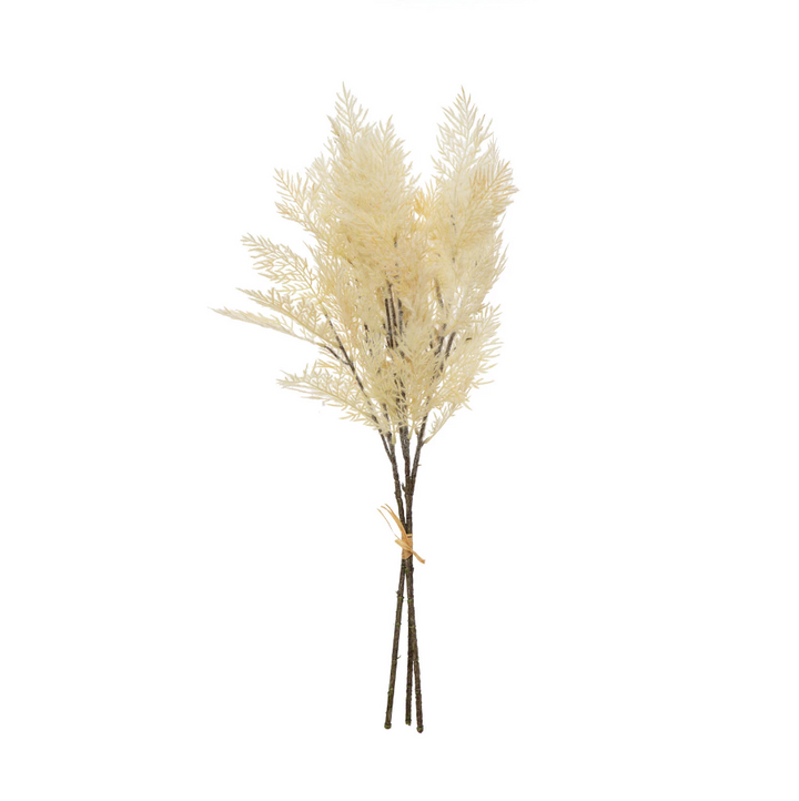 Flocked Faux Reed Plume, White