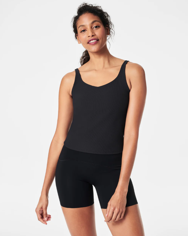 Spanx Contour Rib 2 in 1 Shelf Tank, Very Black – 13 Hub Lane