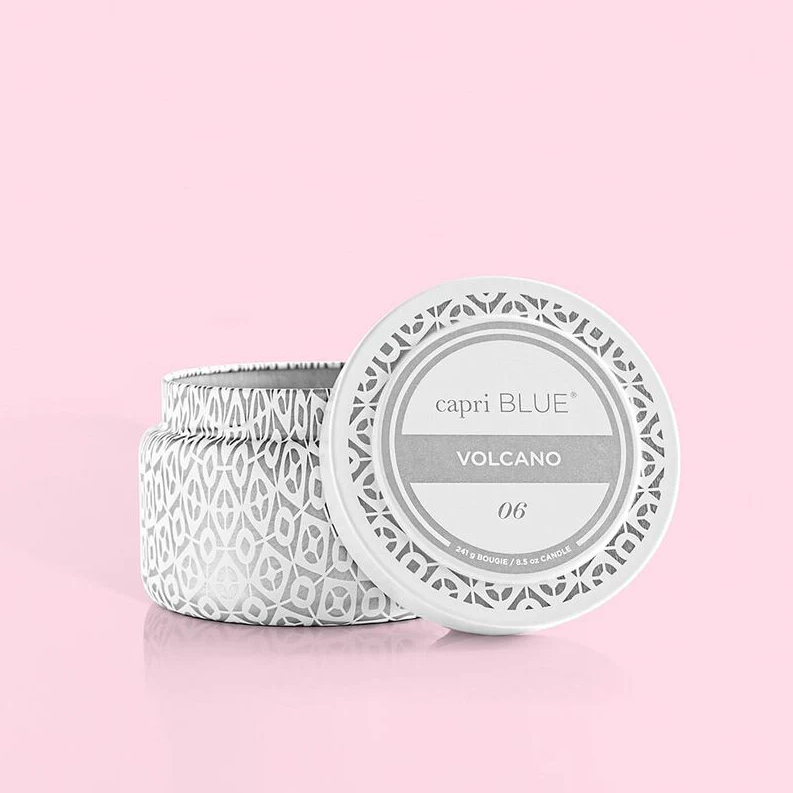 Volcano White Printed Travel Tin - 13 Hub Lane   |  Volcano