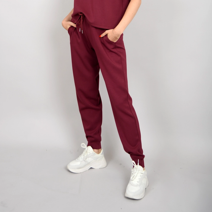 Joselle Soft Knit Drawstring Jogger, Oxblood