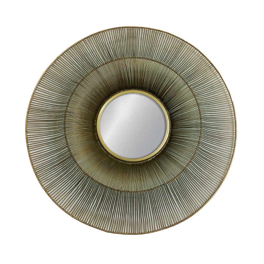 35" Round Iron Wire Mirror - 13 Hub Lane   |  Round Wall Mirrors