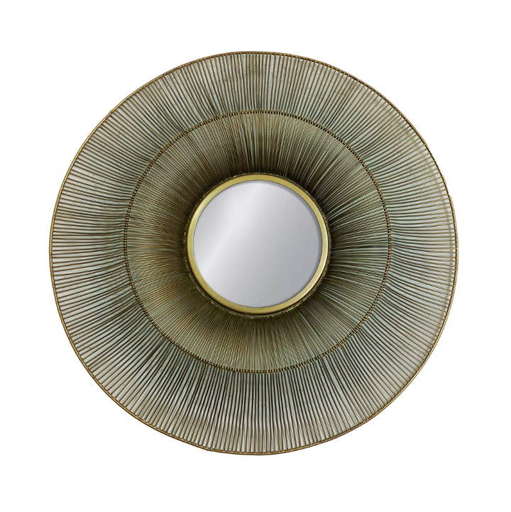 35" Round Iron Wire Mirror - 13 Hub Lane   |  Round Wall Mirrors