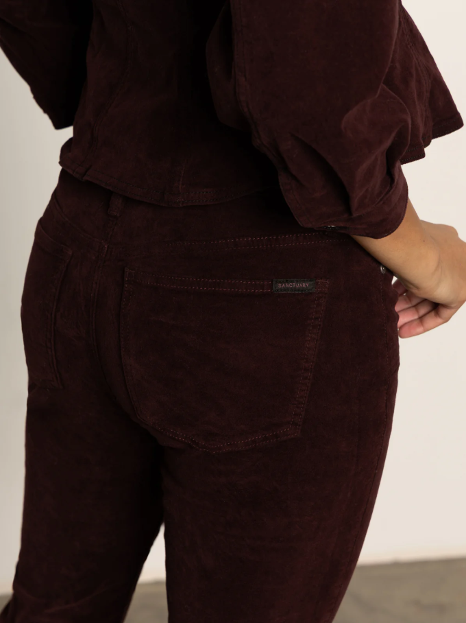 Velveteen Brook Bootcut Pants, Dark Crimson - 13 Hub Lane   |  Bootcut Pants