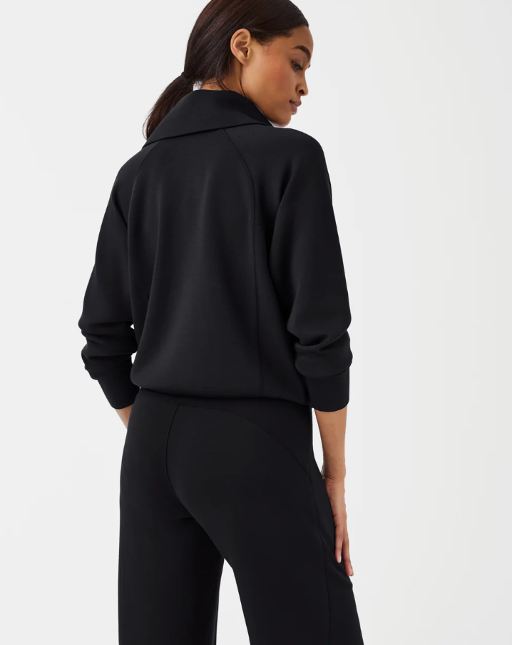 Spanx AirEssentials Half Zip, Very Black