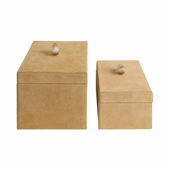 Benin Suede Box w/ Stone Knob