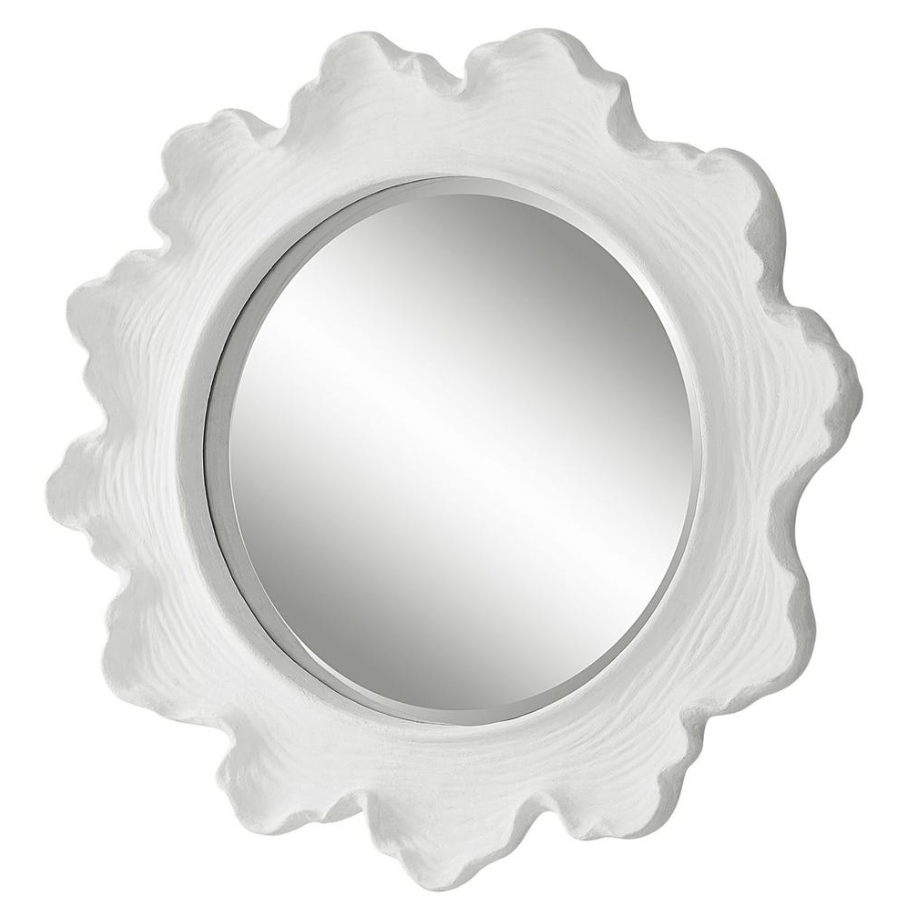 Sea Coral Round Mirror, White - 13 Hub Lane   |  