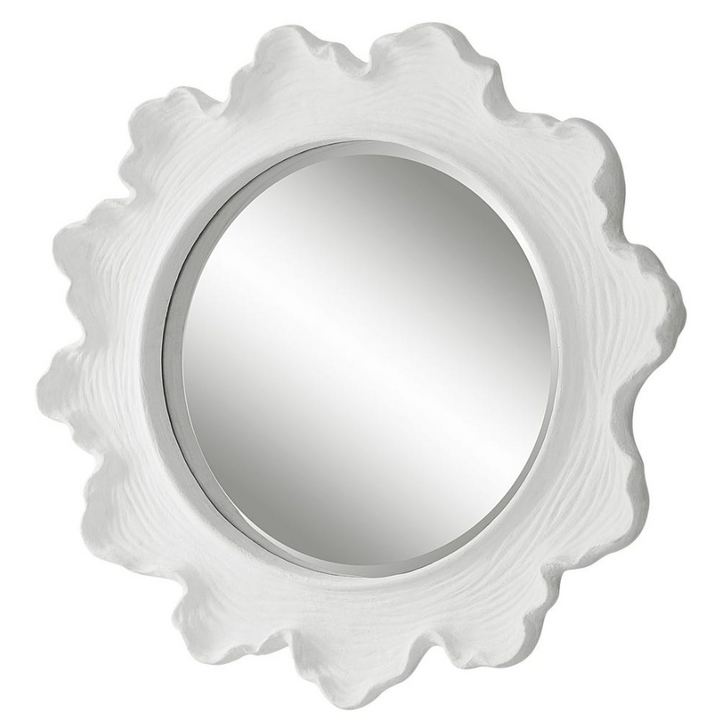 Sea Coral Round Mirror, White - 13 Hub Lane   |  