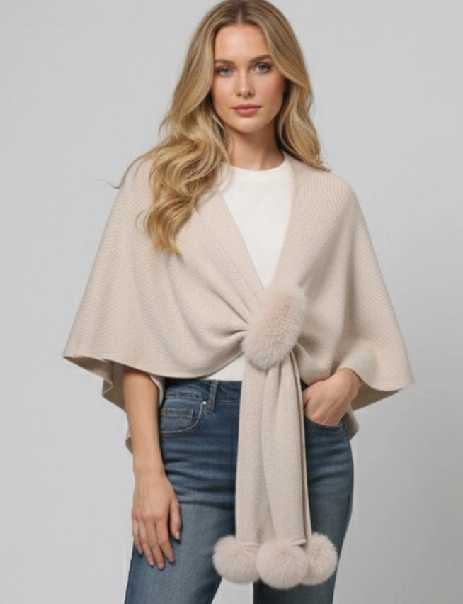 Faux Mink Knit Shawl
