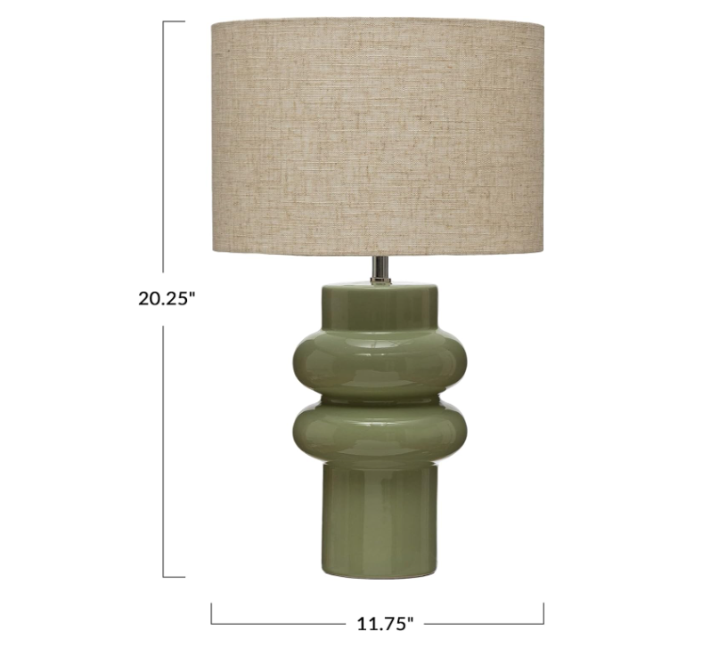 Stoneware Table Lamp w/ Linen Shade