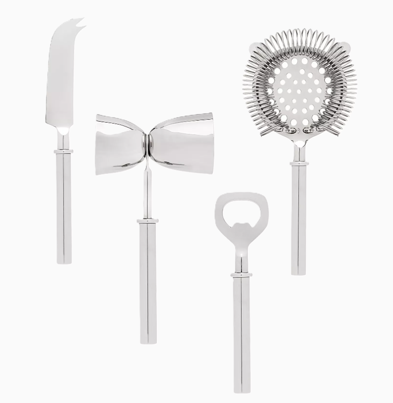 Dachshund Bartool Set - Nickel - 13 Hub Lane   |  Cocktail Shakers & Tools