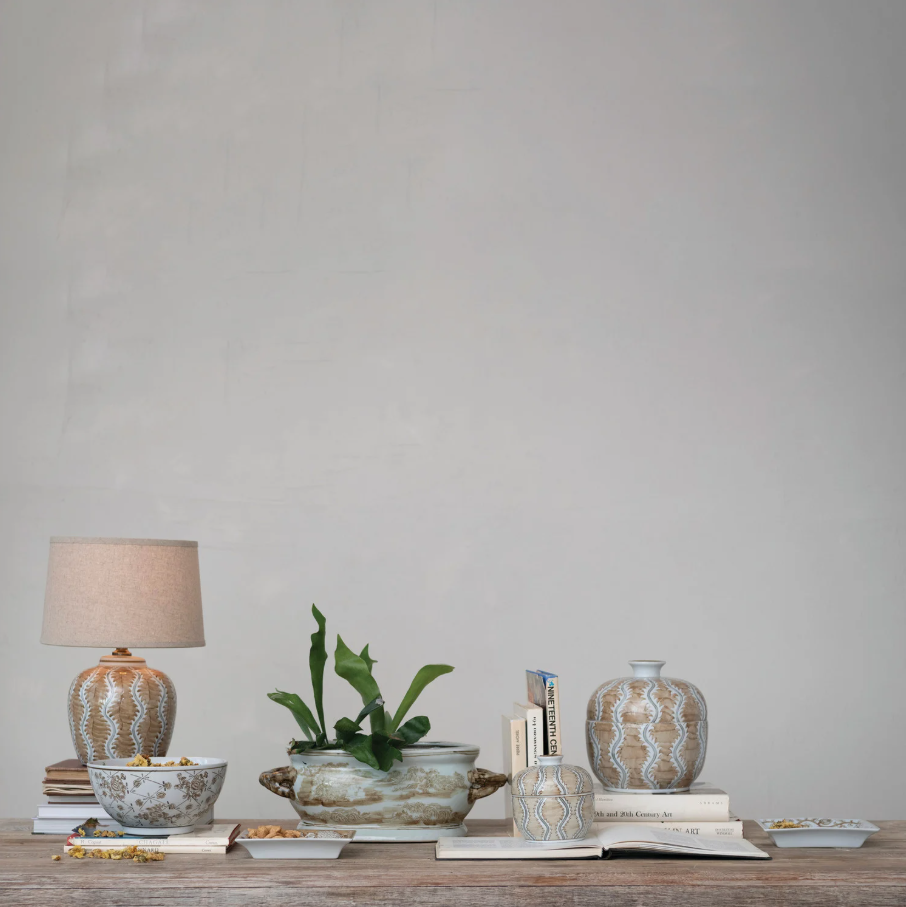 Hand-Painted Decorative Jar
