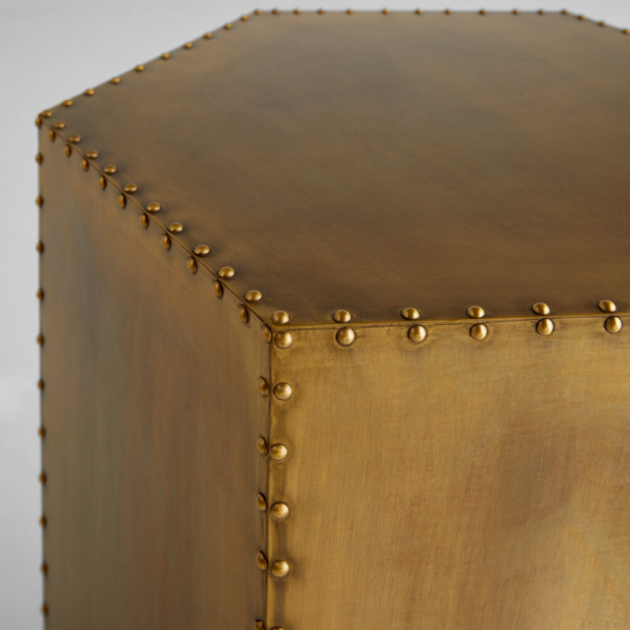 Korio Tall Bunching Table, Aged Brass