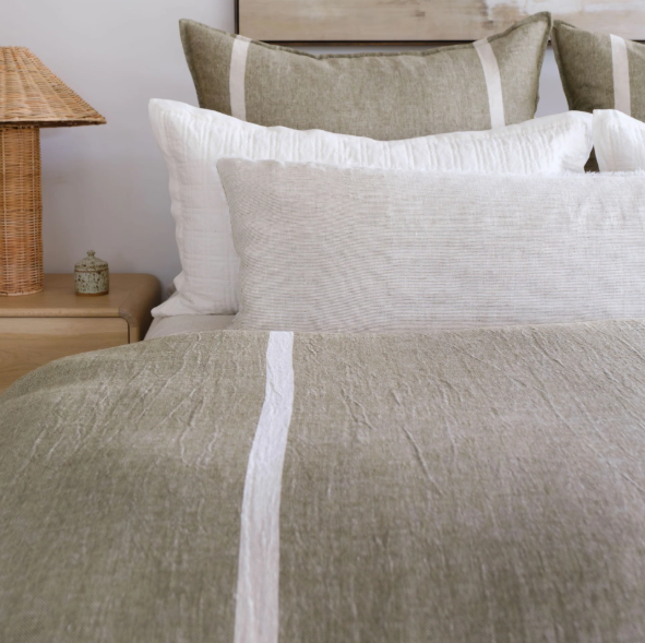 Rory Duvet Cover, Moss & Flax
