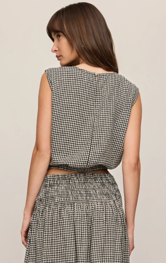 Merit Gingham Top, Black