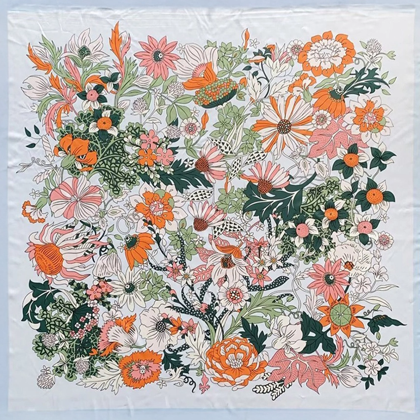 Floral Silk Feel Square Scarf