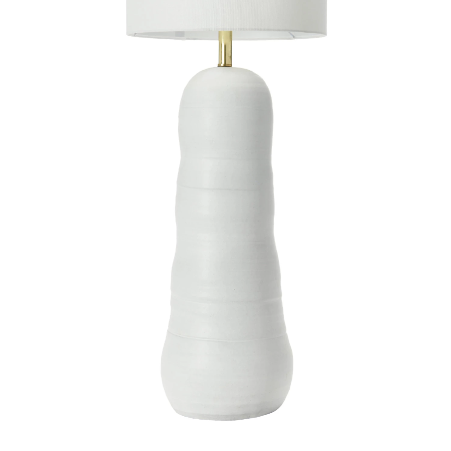 Matte White Stoneware Floor/Table Lamp
