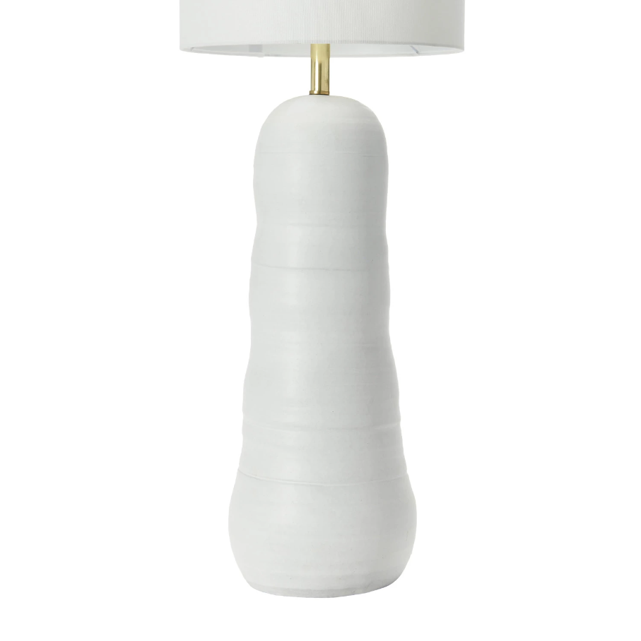 Matte White Stoneware Floor/Table Lamp - 13 Hub Lane   |  