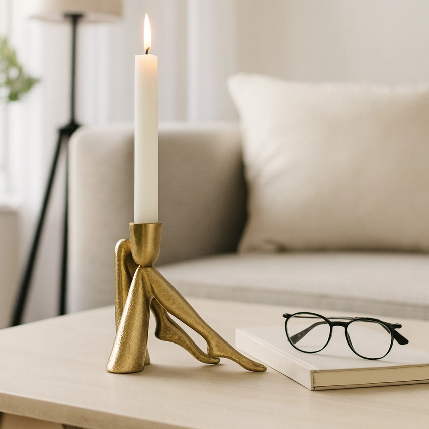 Bent Legs Taper Holder - 13 Hub Lane   |  Metal Candle Holders