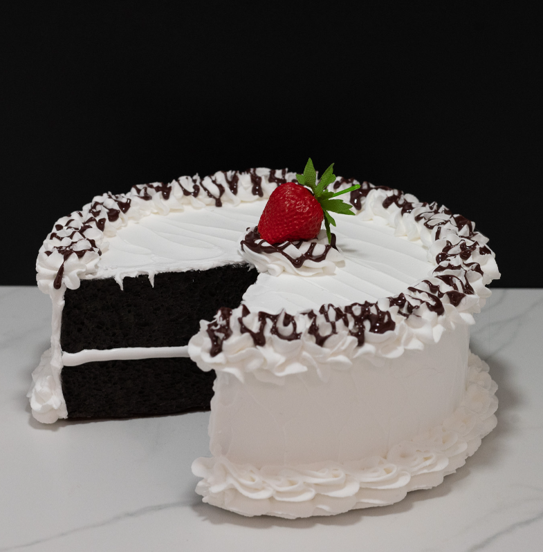 Large Vanilla Frosted Cake w/ Slice Removed - Thumbnail 4