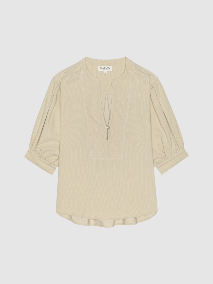 Nation LTD Emmett Top, Moonbeam - 13 Hub Lane   |  Puff Sleeve Tops