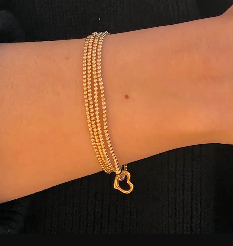 enewton classic gold 2.5mm bead bracelet - love gold charm