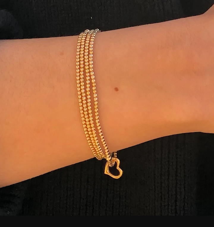 enewton classic gold 2.5mm bead bracelet - love gold charm