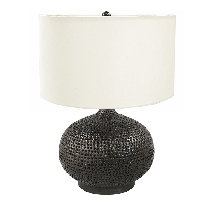 Gray Round Table Lamp