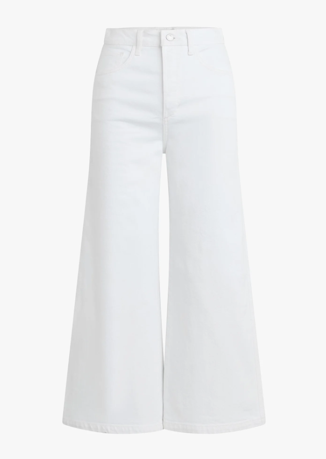 The Masha Super High Rise Wide Leg Crop, White